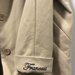 Forever21 Beige Trench Coat w/ Embroidered Cuff